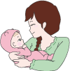 母と子のイラスト